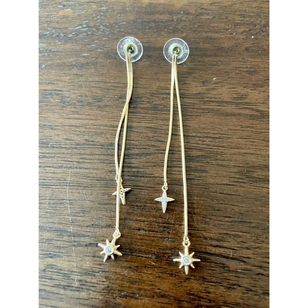 Gold Star & Compass Celestial Drop Earrings - Earrings